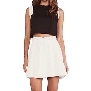 TORN by RONNY KOBO Women’s Ivory Pique knit pleated mini skirt